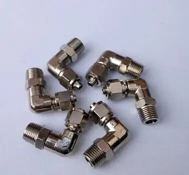 

All copper plating nickel PL fast screw rotate 360 degrees bend external thread universal joint pneumatic hose connection PL6