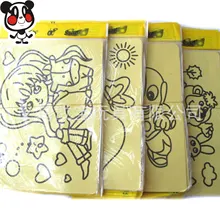 16K A4 большой размер 4 шт./Партия Детские игрушки для рисования картины из песка для детей DIY ремесла обучающая игрушка для мальчиков и девочек GYH