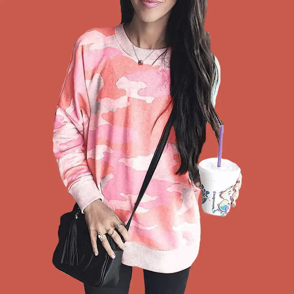 pink camo hoodie plus size