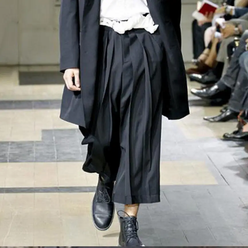 Wide leg pleated pants mens Clearance