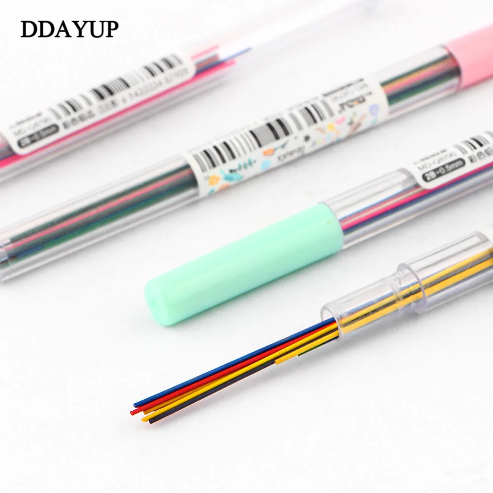 4 шт./лот, 0,5 мм, 0,7 мм, цветной механический карандаш, свинцовый, художественный, эскизный, для рисования, цветной, свинцовый, школьные, офисные принадлежности