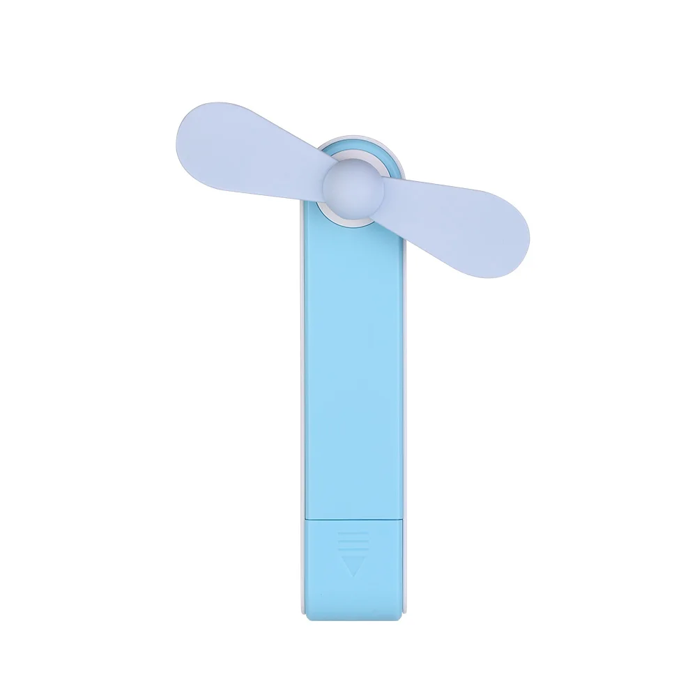 Mini charging treasure fan USB small electric fan student dormitory portable multifunctional pocket fan - Цвет: Blue