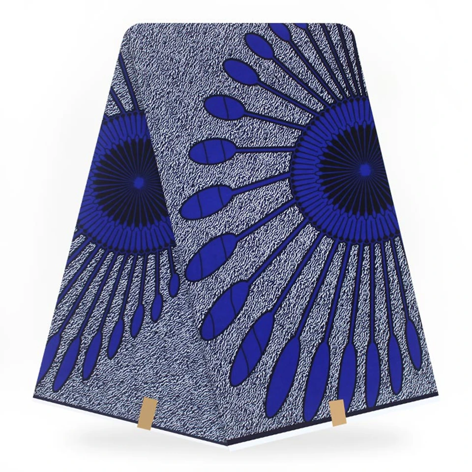 Blue African wax fabric 100 cotton African Kitenge Dress fabric 6