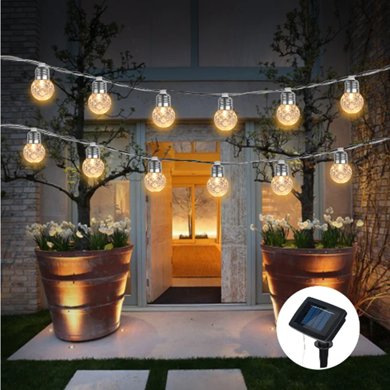 Luzes de Fadas Luzes da Corda ao ar Livre à Prova Energia da Lâmpada String Guirlandas Solares Jardim Natal Decorativo Solar Dwaterproof Água Led 5 Lâmpadas solares