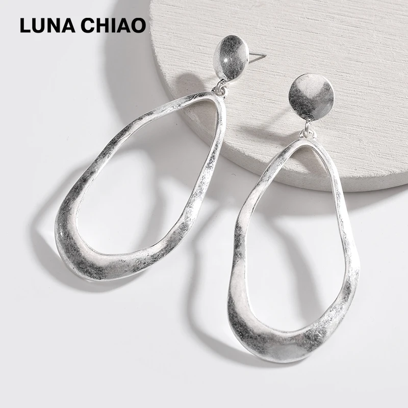 Женские металлические серьги-капельки LUNA CHIAO золотистые и Серебристые сережки в