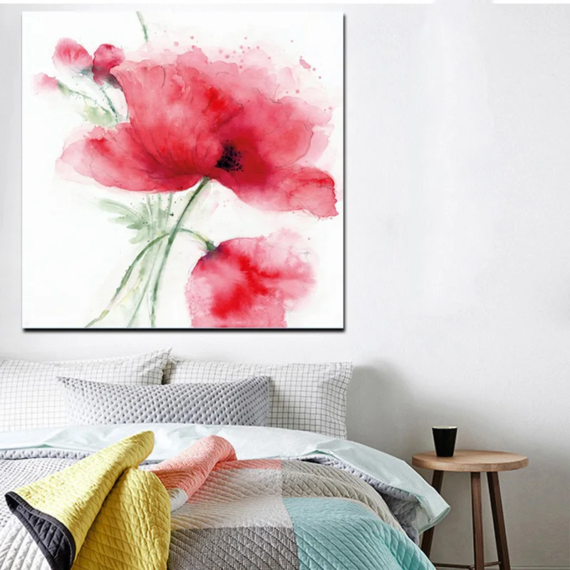 HD Print Modern Red Poppies Abstract Oil Painting on Canvas Modern Pop Art Wall Picture For Living Room Sofa Cuadros Decoracion