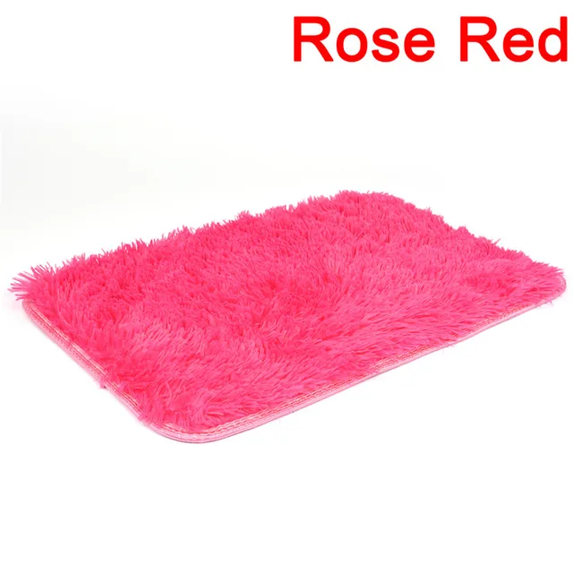 60*40cm Fluffy Rugs Anti-Skid Shaggy Area Rug Dining Room Home Bedroom Carpet Floor Mat Fashion