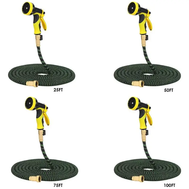 25FT-100FT садовый шланг расширяемая Волшебная водопроводная труба автомойка водяной пистолет набор Оросительная Система наборы полива с распылителем