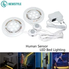 SMD3528 motion sensor LED Strip 36leds 1 2m waterproof IP65 Led Light smart Warm White night