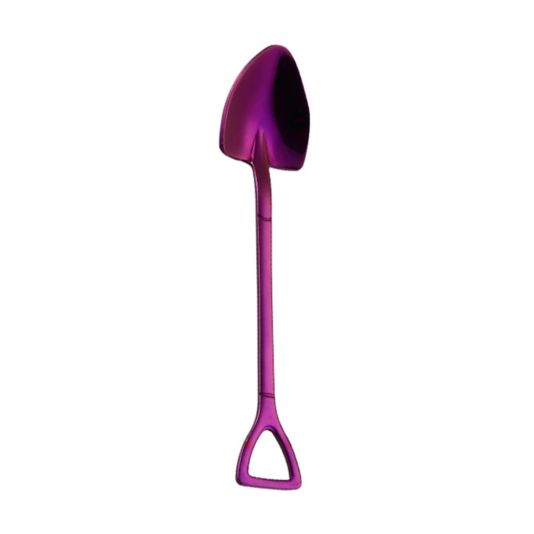 Креативная маленькая лопатка из нержавеющей стали 304, дизайнерские Позолоченные столовые приборы кофейная ложка для мороженого, супа, медовая ложка, деликатная - Цвет: Purple