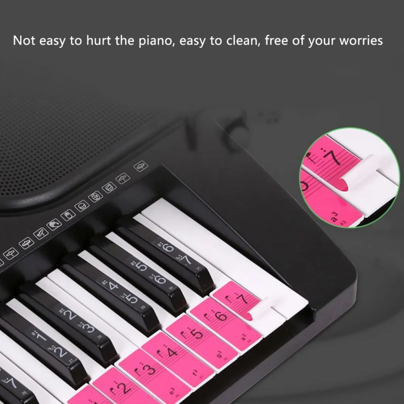 Piano Keyboard Sound Name Stickers Piano Keyboard 54 Keys Stickers Music Decal Label Note 61 Keys Electronic Keyboard