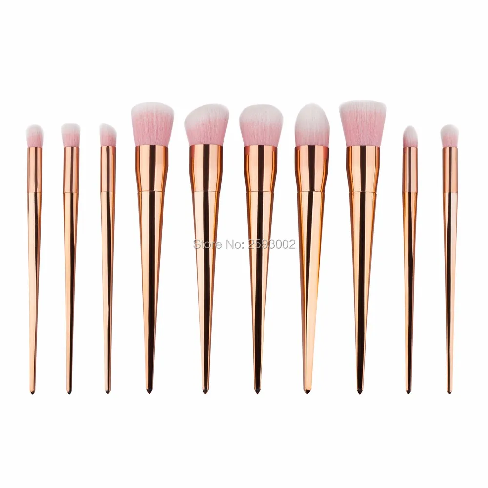 

10Pcs Rose Gold Makeup Brushes Set Foundation Face Powder Eyeshadow Eyeliner Lip Blush Brush Pink Mak Up Beauty Tools Kit