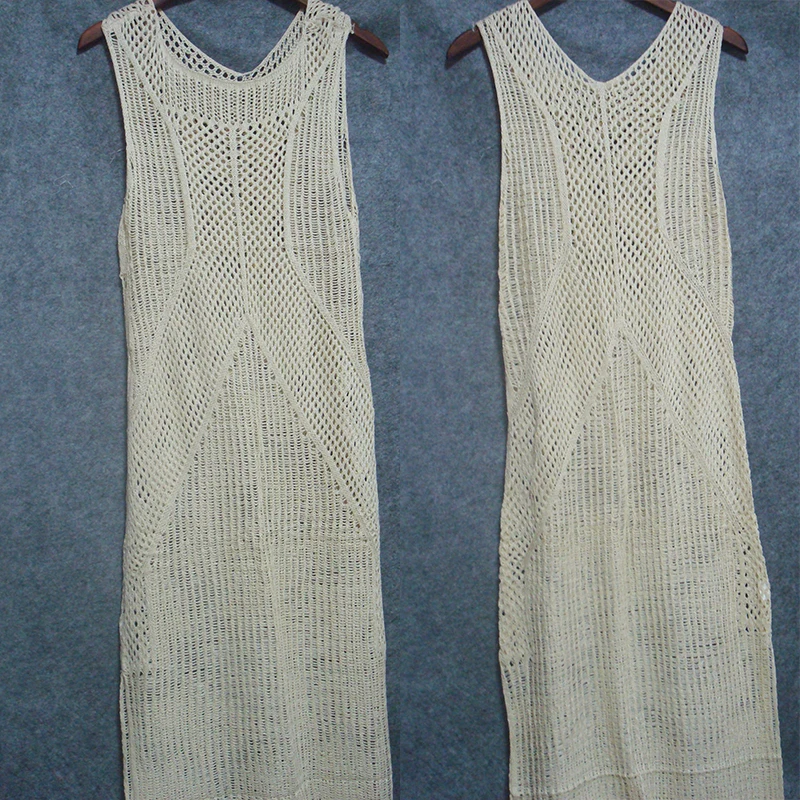 Вязаное пляжное длинное платье Saida de banho, Пляжное Платье-парео, женский купальный костюм, платье-накидка