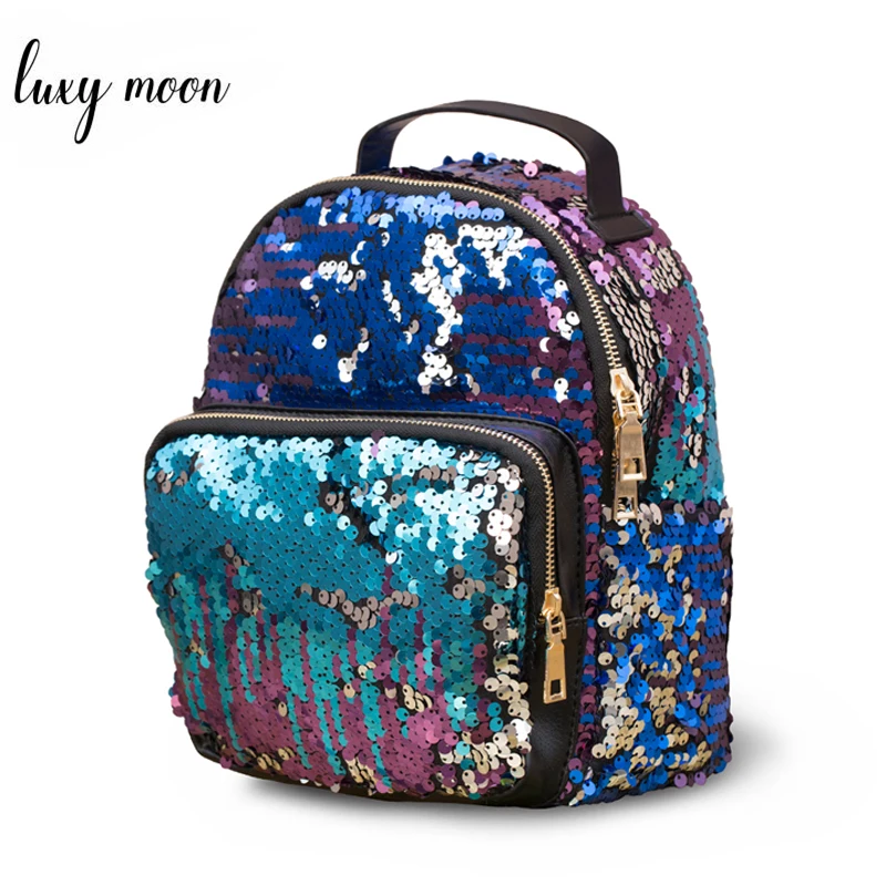 

Luxy Moon New Arrival Women All-match Bag PU Leather Sequins Backpack Girls Small Travel Princess Bling Backpacks ZD215