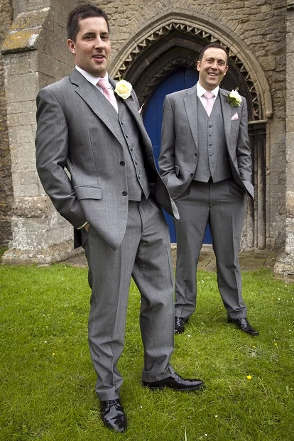 Latest Coat Pant Designs Grey Men S Wedding Suit Loose Classic