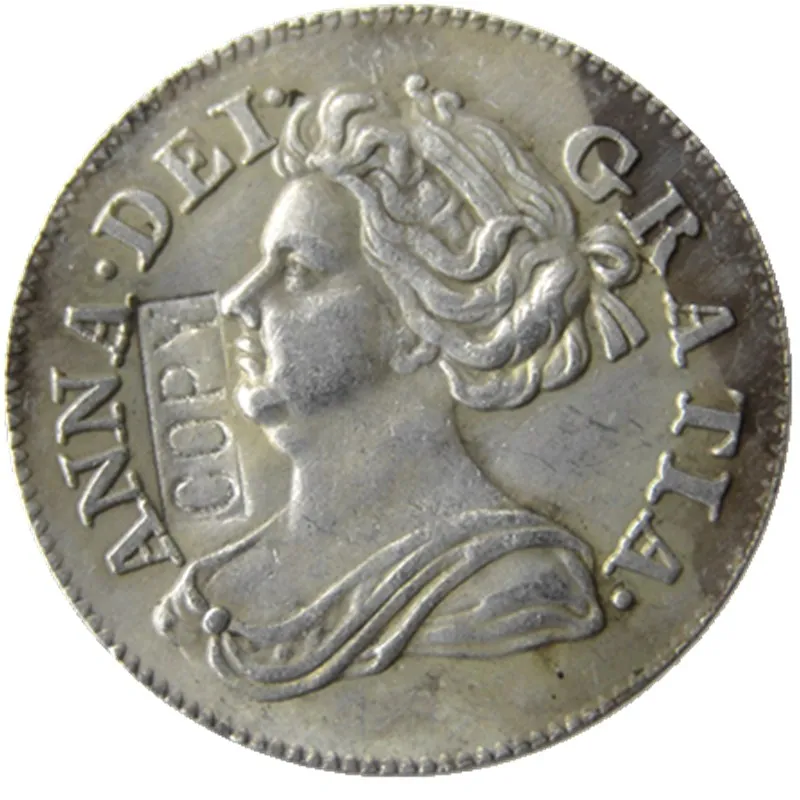 

1711 SHILLING - ANNE BRITISH SILVER Silver Plated Copy COIN