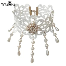 YiYaoFa, винтажное Кружевное колье-чокер для женщин, аксессуары, готическое ювелирное изделие, воротник, массивное ожерелье, женские свадебные украшения, GN-63