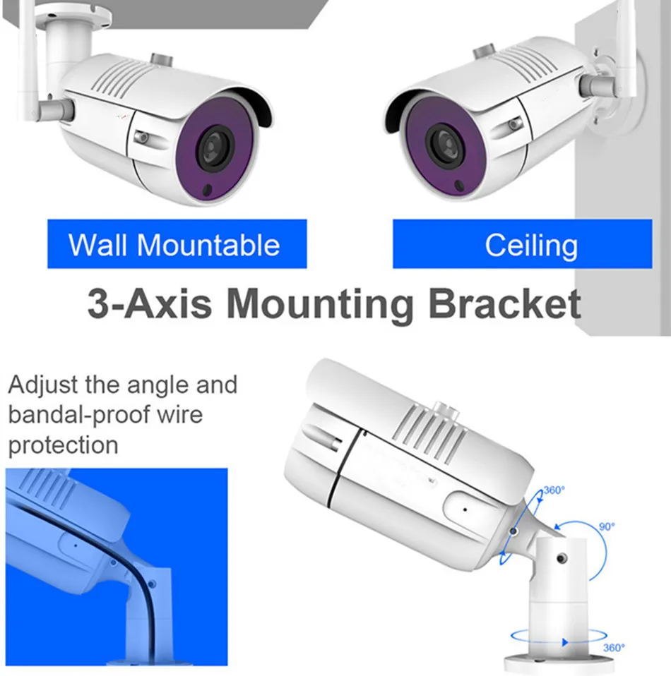 4CH CCTV система 960P NVR 4 шт 1,3 Мп ИК Открытый P2P Беспроводной Wifi IP CCTV камера система безопасности комплект видеонаблюдения