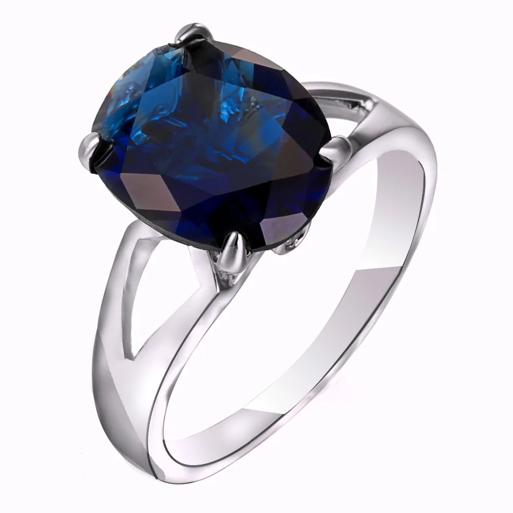 Exquisite Women Blue Stone Oval Rings Jewelry Bride Engagement Wedding
