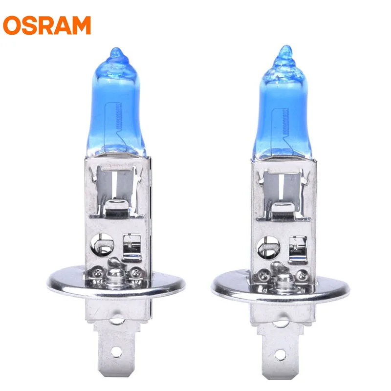 Галогенные лампы OSRAM H1 5000K 12 В 55 Вт холодный синий свет улучшенные ксеноновые Mega