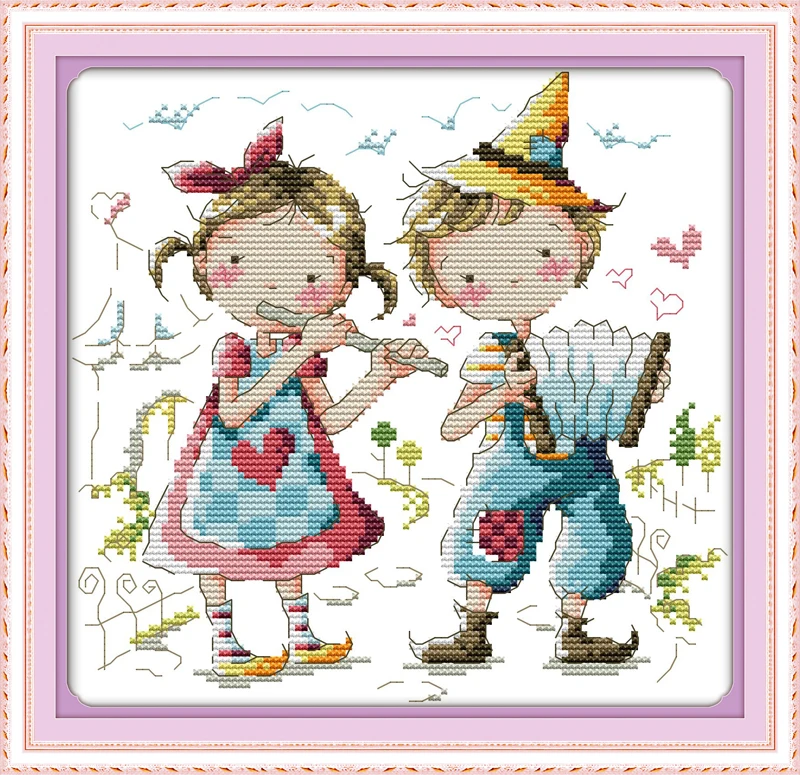 

Love ensemble Cross Stitch Kits 11CT Printed 14CT Cross Stitch Set DIY Chinese Cotton Cross-stitch Counted Embroidery Needlework