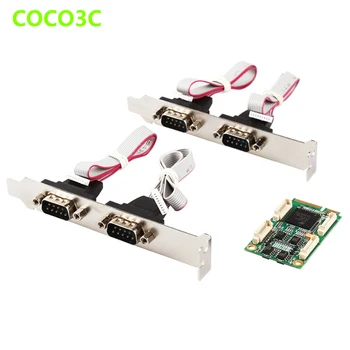 

Mini PCIe To 4 RS422 RS485 Ports adapter for Mini ITX motherboard Mini PCI express to multi DB9 Ports Controller Card