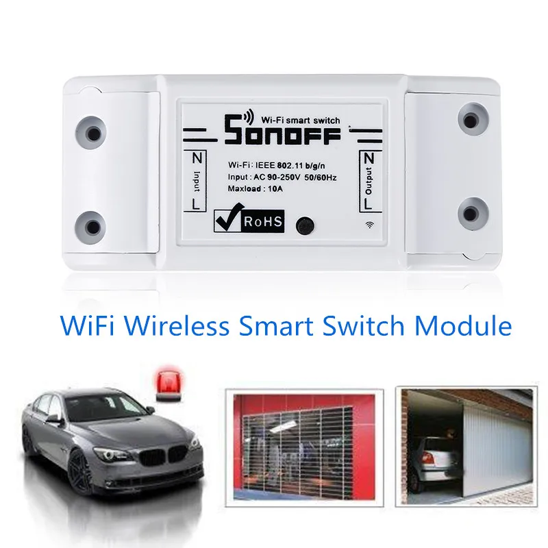 

NEW Sonoff Wifi Smart Switch Remote Control Controller 100-250V Intelligent Timer Switch Sonoff Home Automation Via SmartPhone