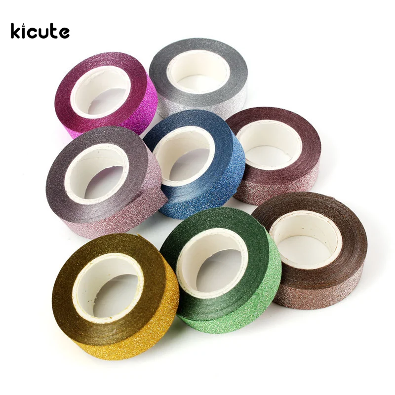 

10M Glitter Tape Paper Self Decorative Adhesive Tape Stickers Sticky Craft Decorative DIY Material Office Stationery Supplies