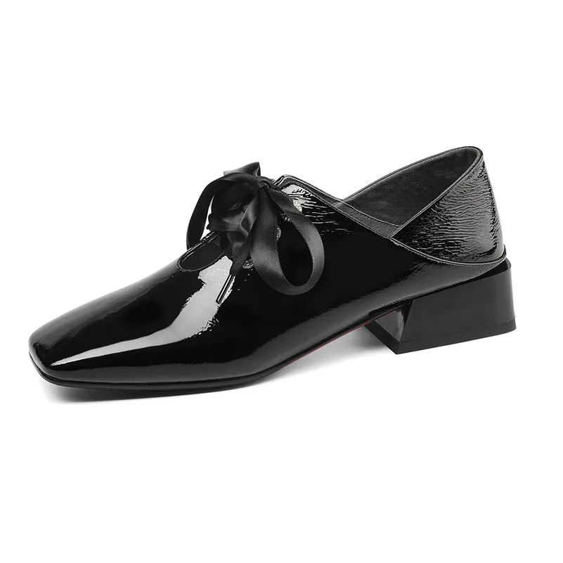 Marca Women Novità Design Trend alta Donna viola Fedonas Casual qualità Tacco Pompe Scarpe 1 Nero in di alto pelle vera 2019 Bqnqwxg5t