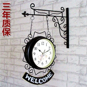 Double room watch European iron bell clock clock mute American modern minimalist two clocks
Double room watch European iron bell clock clock mute American modern minimalist two clocks