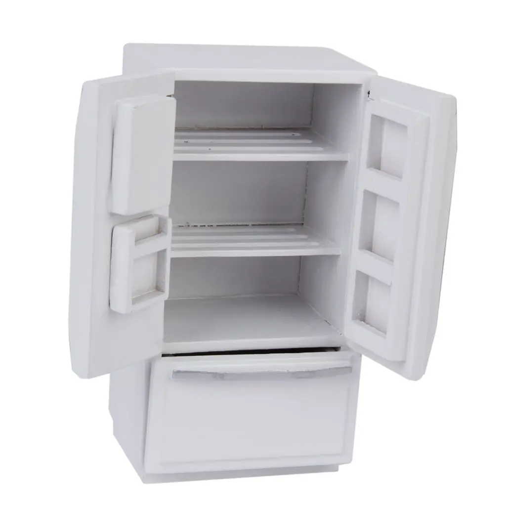  1:12 Scale Dollhouse Furniture Wooden Kitchen Cabinet Table Chair Refrigerator Model Miniature Doll - 32973947072