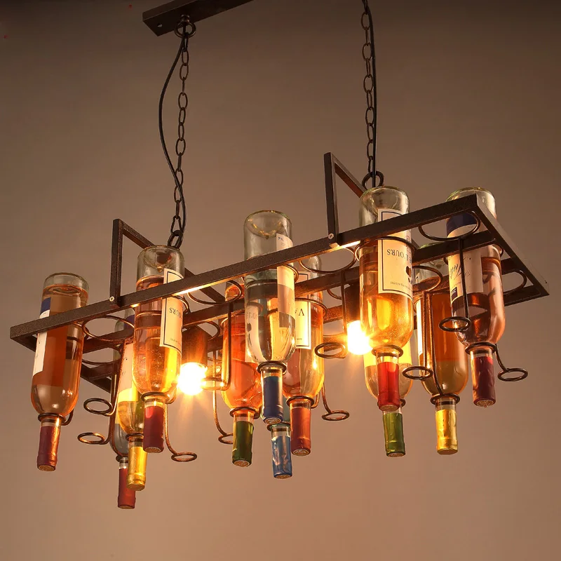 Loft creative wine bottle Pendant light Restaurant Bar Cafe decorative
