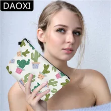 DAOXI, кактусы, 3D печать, косметички, женская сумка для макияжа, чехол-карандаш, косметичка для путешествий