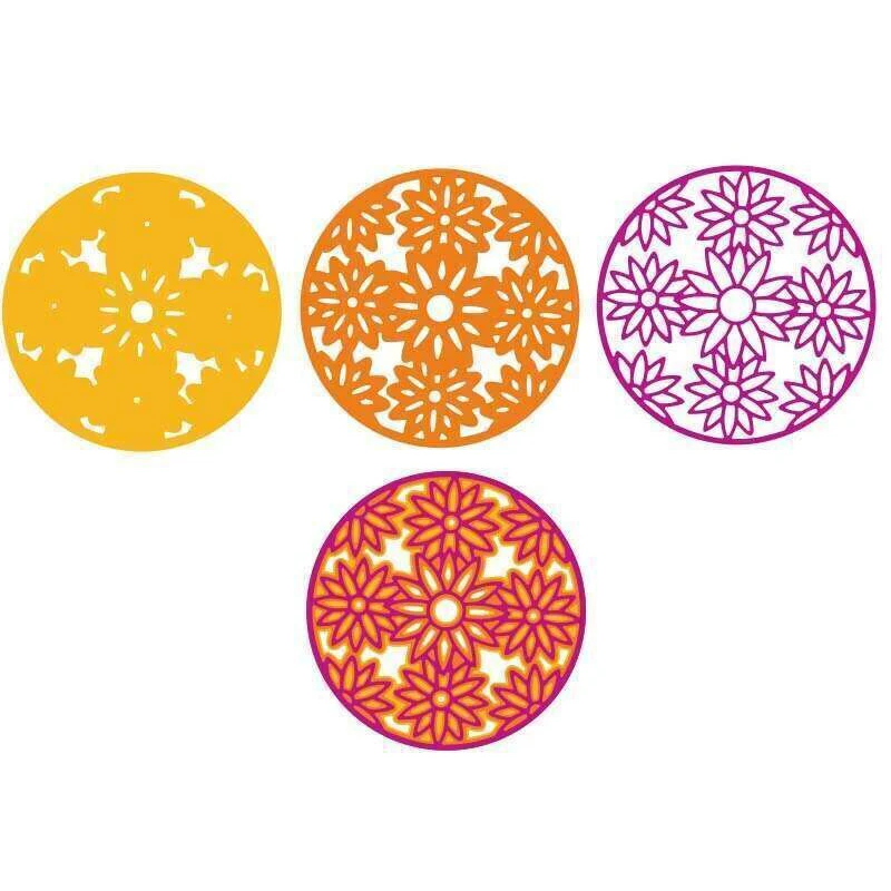 

3pcs Snowflake Circle Frame Layer Metal Cutting Die Stencils for DIY Scrapbooking album Decorative Embossing Hand-on Paper Cards
