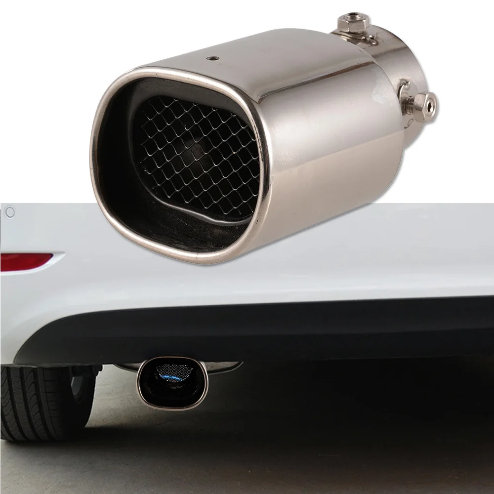 Stainless Steel Car Tail Exhaust Pipe Universal For Most Car Muffler Tips Chrome Modified Tail Pipe