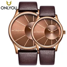 ONLYOU New Retro Male Watches Woman Watch Quartz Sport Wristwatches Fashion Simple Design Real Leather Band Couple Gift Clock