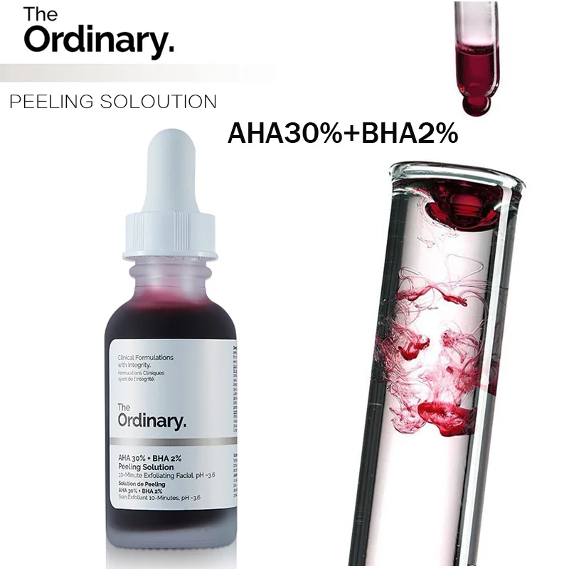 

The Ordinary AHA 30% + BHA 2% Peeling Solution 30ml 10mins Exfoliating Mask Facial Serum Remove Acne Scars Whitening Skin Care