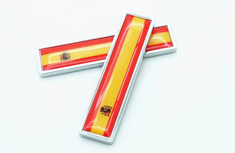 50 Pairs Metal International Spain Flags Car Emblem Badge Decorations