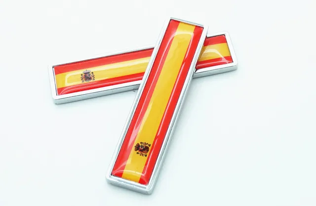 50 pairs metal international spain flags car emblem badge