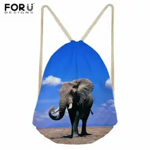 FORUDESIGNS/сумка на шнурке со слоном, Женская дорожная пляжная сумка, Женская многофункциональная сумка для хранения, рюкзак для школьников/студентов, школьные сумки