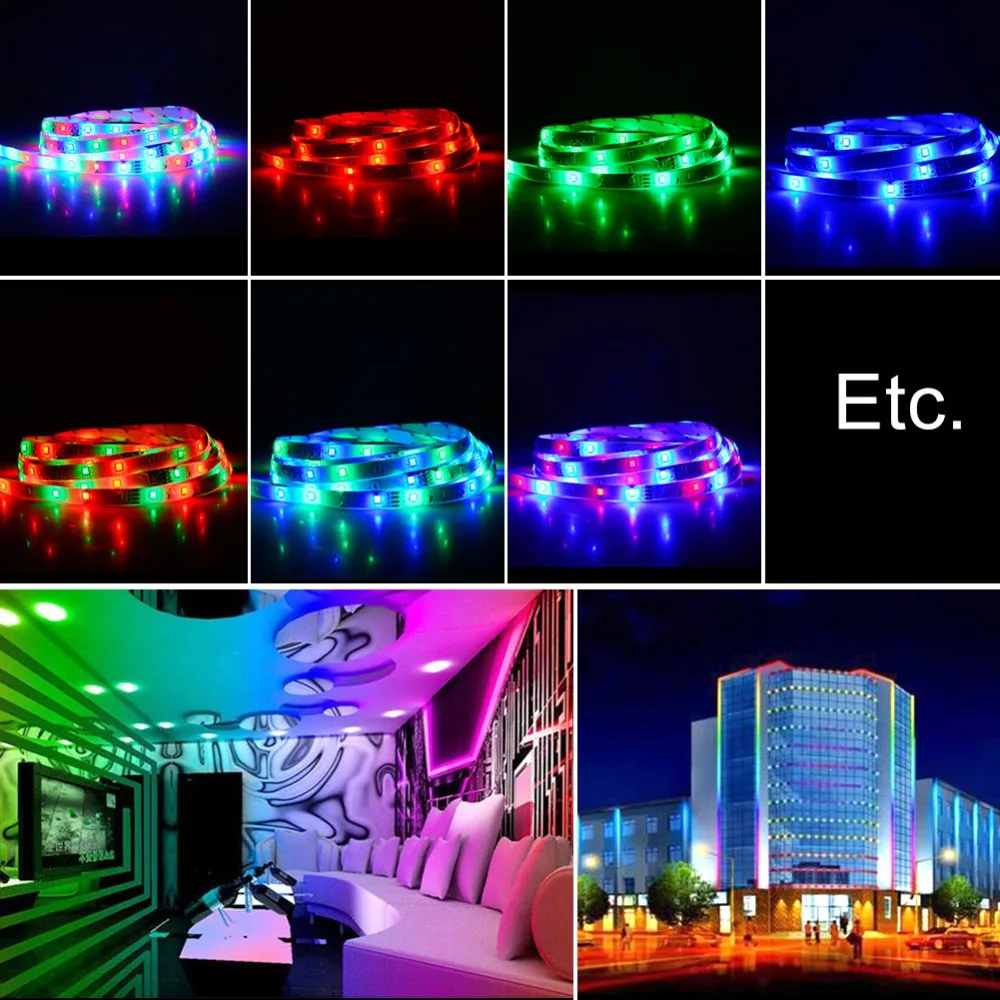 RGB Светодиодная лента 3528 SMD 60 светодиодов/м DC 12 В Высокая яркость 2835 300 светодиодов