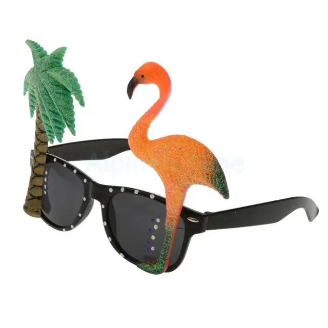 Funny Hawaiian Tropical Party Sun Glasses Goggles Flamingo Beer