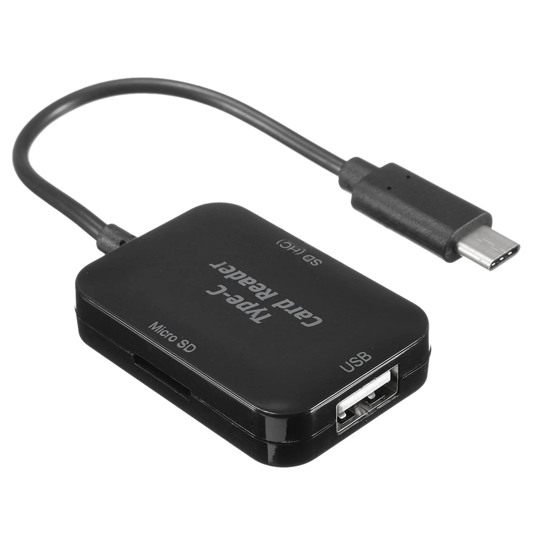 Тип USB c USB 2.0 концентратор SD TF картридер OTG адаптер для MacBook 12 дюймов черный