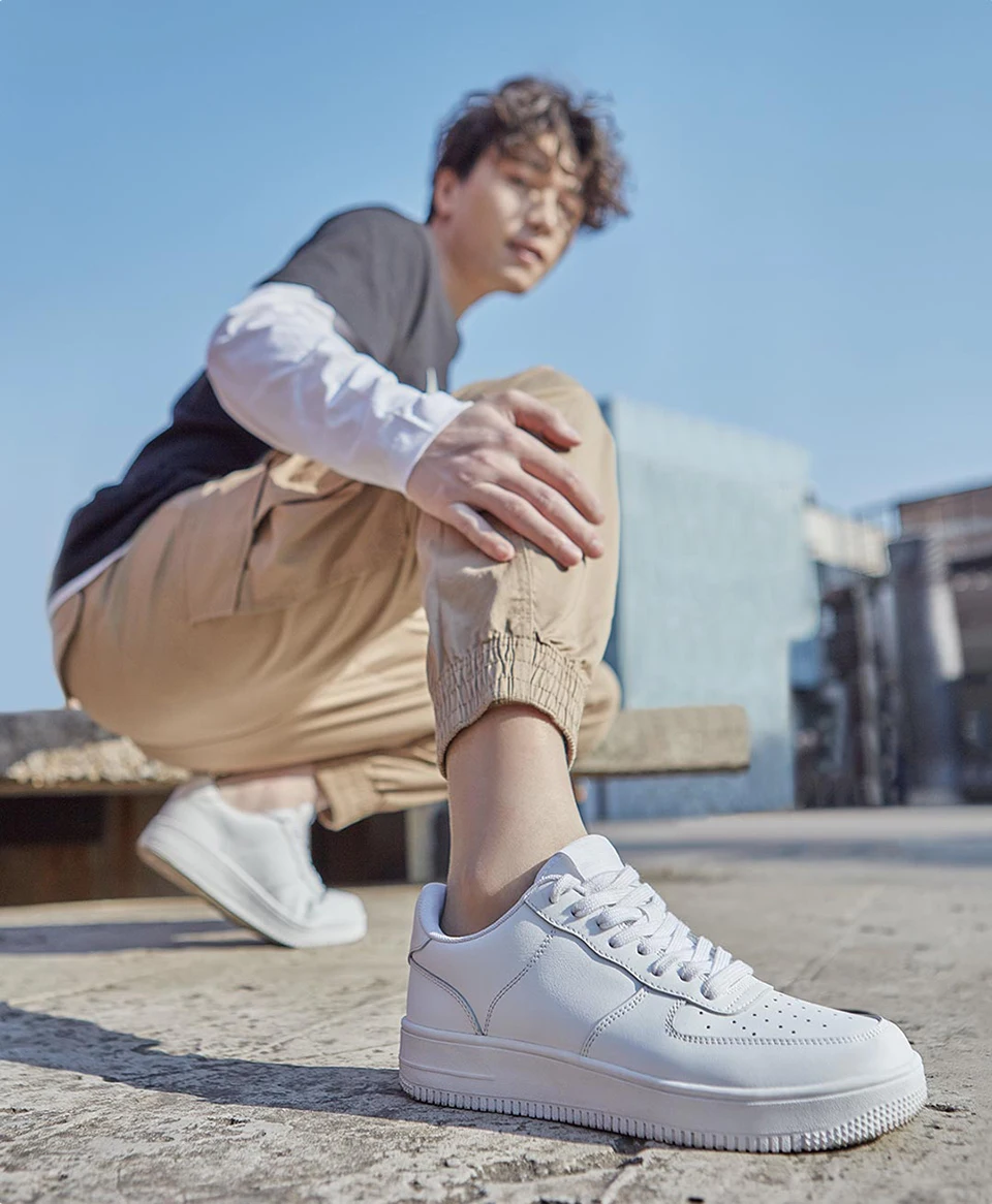 

Original Xiaomi Youpin Retro 90 Points Leather Shoes for Boys Fashion Breathable Men Non-slip Wear-resistant Thick-soled Shoes