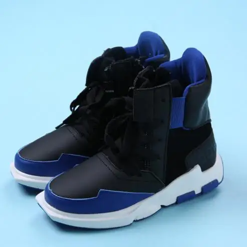

NEW Spring/Autumn Children Shoes Kids Sneakers High help Boys Girls PU Leather Sports Shoes Student Lace-Up Flats 04