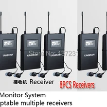 Лидер продаж UHF Беспроводной в ухо Стадия Мониторы Системы Takstar в ухо Стадия Беспроводной Мониторы Системы 8 приемника 1 передатчик WPM-200