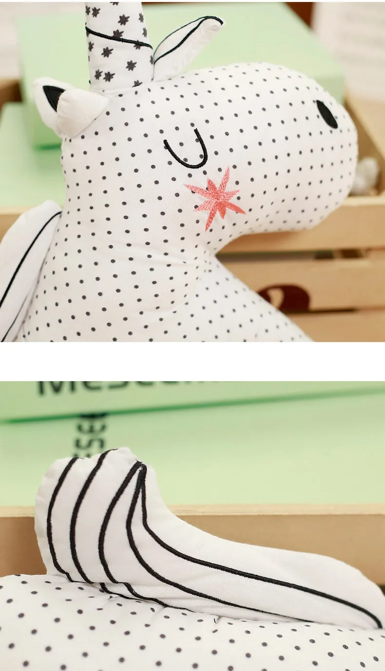 New Cotton Animal Plush Toys Nordic Style Rabbit Unicorn Bear Pillow Cushion Toys Children's Toys Baby Room Decoration 8