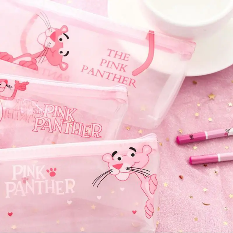 

Large Capacity cute Pink Leopard Cosmetic Bags for women girl Transparent Portable Zipper makeup Organizer case bag Toiletry kit
