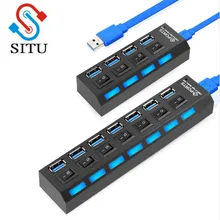 SITU usb-хаб 3,0 4/7 портов Micro USB 3,0 концентратор разветвитель с адаптером питания USB Hab высокоскоростной 5 Гбит/с USB разветвитель 3 хаба для ПК