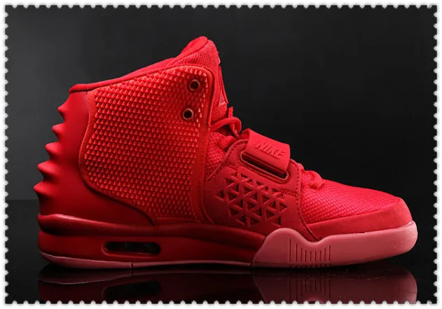 Free Shipping Air Yeezy 2 Red October High Top Sport Shoes Kanye West Basketball Shoes - Flats -